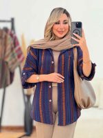 شکت پانچ طرح دار آستین پاگن کد 7427 - تصویر 5