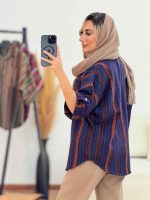 شکت پانچ طرح دار آستین پاگن کد 7427 - تصویر 11