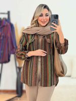 شکت طرح دار سر جیب دو دکمه کد 7441 - تصویر 3