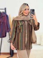 شکت طرح دار سر جیب دو دکمه کد 7441 - تصویر 7