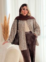 شومیز پاییزه کبریتی طرح پلنگی کد 7444 - تصویر 2