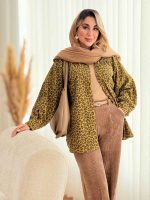 شومیز پاییزه کبریتی طرح پلنگی کد 7444