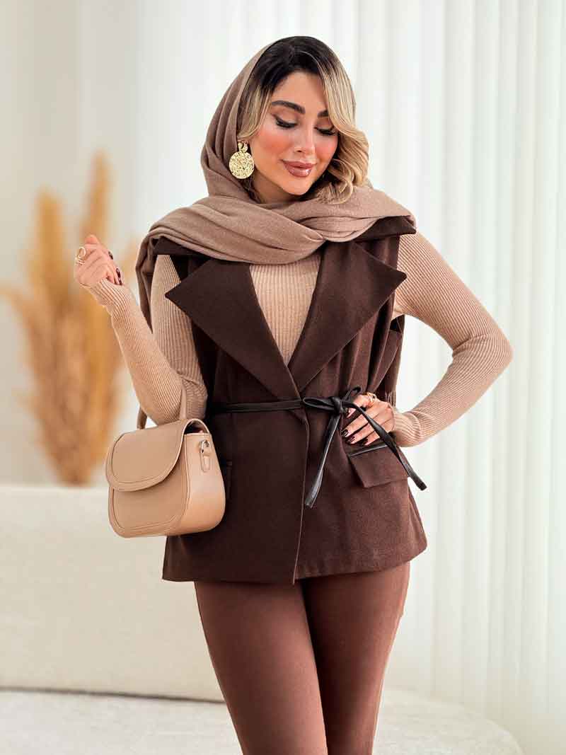 وست طرح دار دو جیب کد 7541 وست طرح دار دو جیب کد 7541