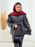 پالتو چهاردکمه سرشانه پاگن ربکا کد 7583 - تصویر 11