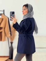 بارانی چهاردکمه صنم کد 7607 - تصویر 7