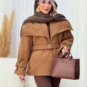 پالتو کمر دار آوا کد 7461
