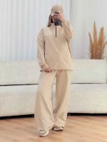 ست دورس نیم زیپ و شلوار نیلوفر کد 7567 - تصویر 2