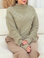 بافت یقه اسکی طرح حصیری کد 7392 - تصویر 2