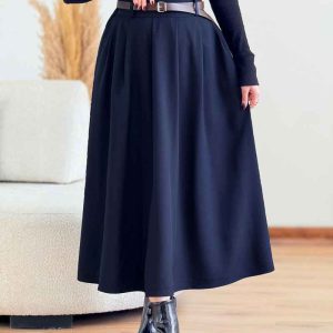دامن کمرکش کمربند دار کد 7557