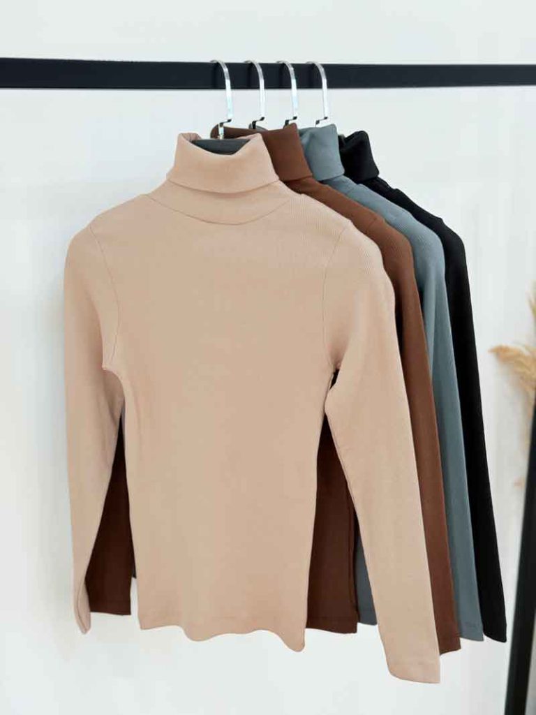 بلوز یقه اسکی آستین بلند کد 7587