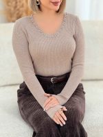 گپ یقه مروارید نیلی کد 7619 - تصویر 9