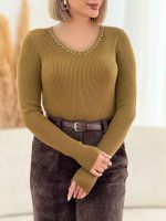 گپ یقه مروارید نیلی کد 7619 - تصویر 3