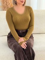 گپ یقه مروارید نیلی کد 7619 - تصویر 7