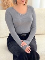گپ یقه مروارید نیلی کد 7619 - تصویر 11