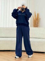 ست سوئیشرت خط دار و شلوار کد 7596 - تصویر 2