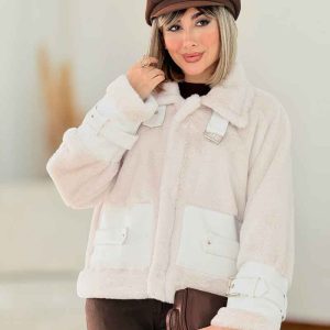 پالتو ترکیبی یقه سگک کد7629