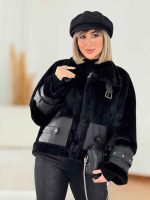 پالتو ترکیبی یقه سگک کد7629 - تصویر 3