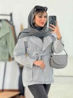 مانتو جین رنگی جیب پیله کد 6351