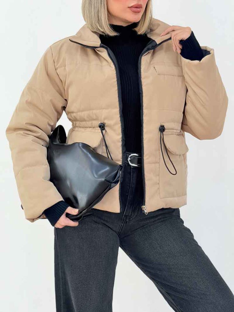 کاپشن کمرگت دو جیب بهناز کد 7635