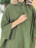 مانتو پانچ بغل سه دکمه کد 7670 - تصویر 9