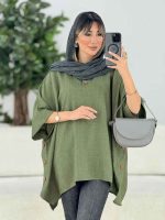 مانتو پانچ بغل سه دکمه کد 7670 - تصویر 5