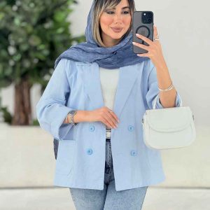 مانتو کتی لینن چهاردکمه کد 7772