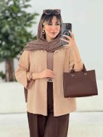 مانتو سر آستین دکمه روژین کد 7742 - تصویر 9