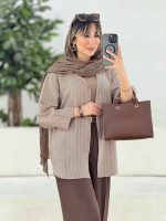 مانتو راه راه حنا کد 7731 - تصویر 11
