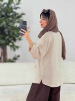 مانتو راه راه حنا کد 7731 - تصویر 6