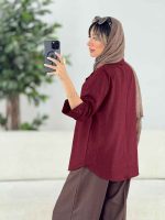 مانتو سر آستین دکمه روژین کد 7742 - تصویر 15