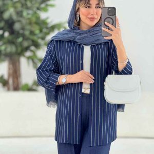 مانتو راه راه حنا کد 7731