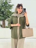 مانتو سر آستین دکمه روژین کد 7742 - تصویر 2
