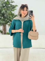 مانتو سر آستین دکمه روژین کد 7742 - تصویر 7