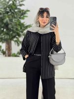 مانتو راه راه حنا کد 7731 - تصویر 7