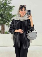 مانتو راه راه حنا کد 7731 - تصویر 13
