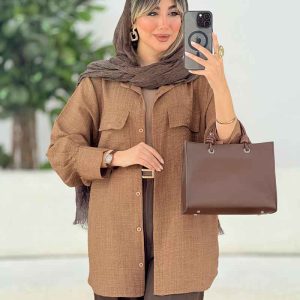 مانتو دو جیب پاکتی پشت دکمه کد 7764