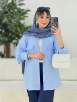 مانتو دو جیب پاکتی پشت دکمه کد 7764 - تصویر 2