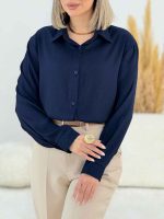شومیز ساتن طرح دار گلایل کد 7730 - تصویر 10