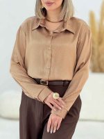 شومیز ساتن طرح دار گلایل کد 7730 - تصویر 5