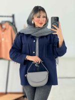 مانتو کتان بغل دو دکمه کد 4414 - تصویر 2
