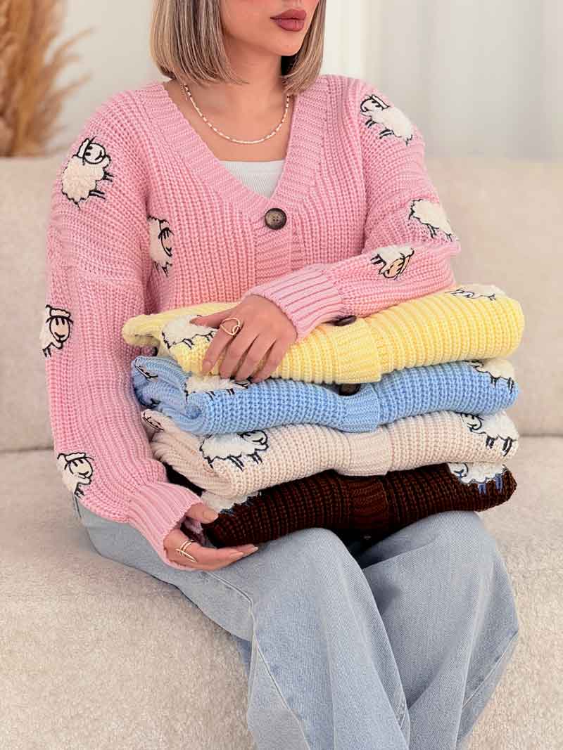 ژاکت طرح دار ساغر کد 7604