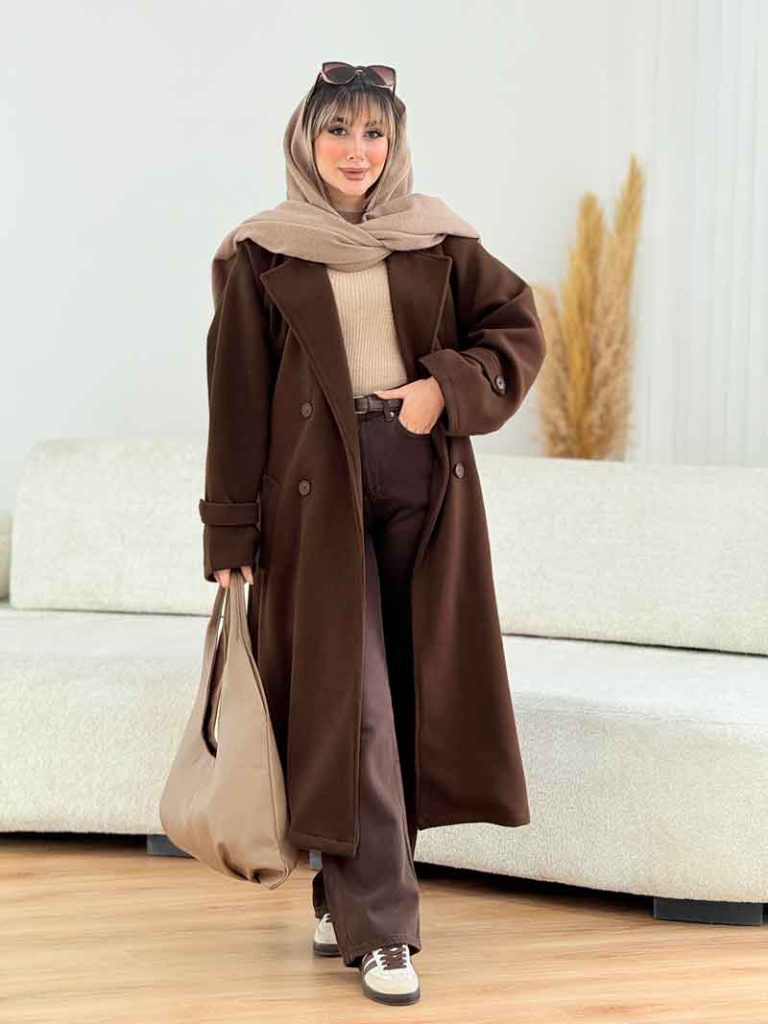 پالتو بلند آستین پاگن نهال کد 7634