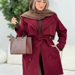 بارانی یقه دوبل ژیله دار کد 7144