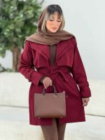 بارانی یقه دوبل ژیله دار کد 7144 - تصویر 3