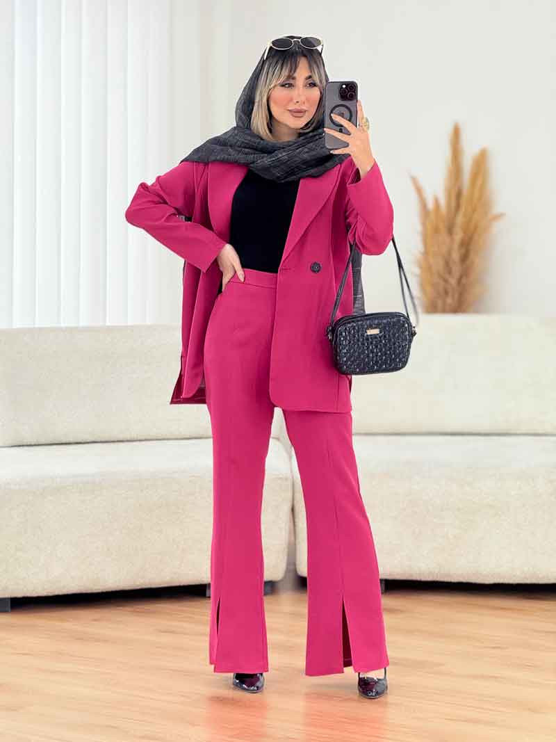 ست مانتو و شلوار بغل پاگن کد 4273