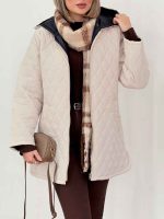 کاپشن کلاه دار لوزی دوزی کد 7652 - تصویر 10