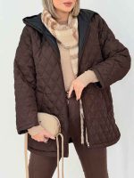 کاپشن کلاه دار لوزی دوزی کد 7652 - تصویر 18