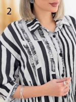 شومیز جلو دکمه آستین کوتاه کد 4863 - تصویر 6