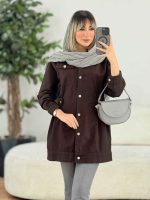 مانتو کتان دو جیب کمرکش کد 7642 - تصویر 20