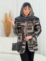 مانتو طرح دار مروارید دوزی کد 7636 - تصویر 13